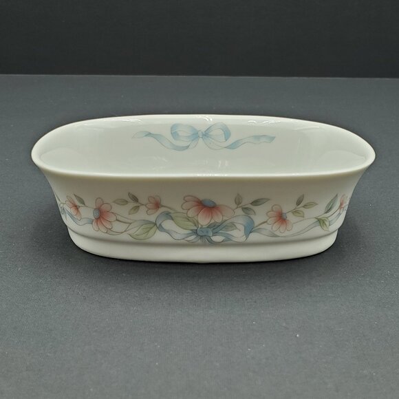 Princess House Heritage Floral Ribbon Toothbrush Holder Soap Dish Bathroom Set - Picture 6 of 9